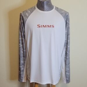 Simms White and Gray Camo Long Sleeve Shirt